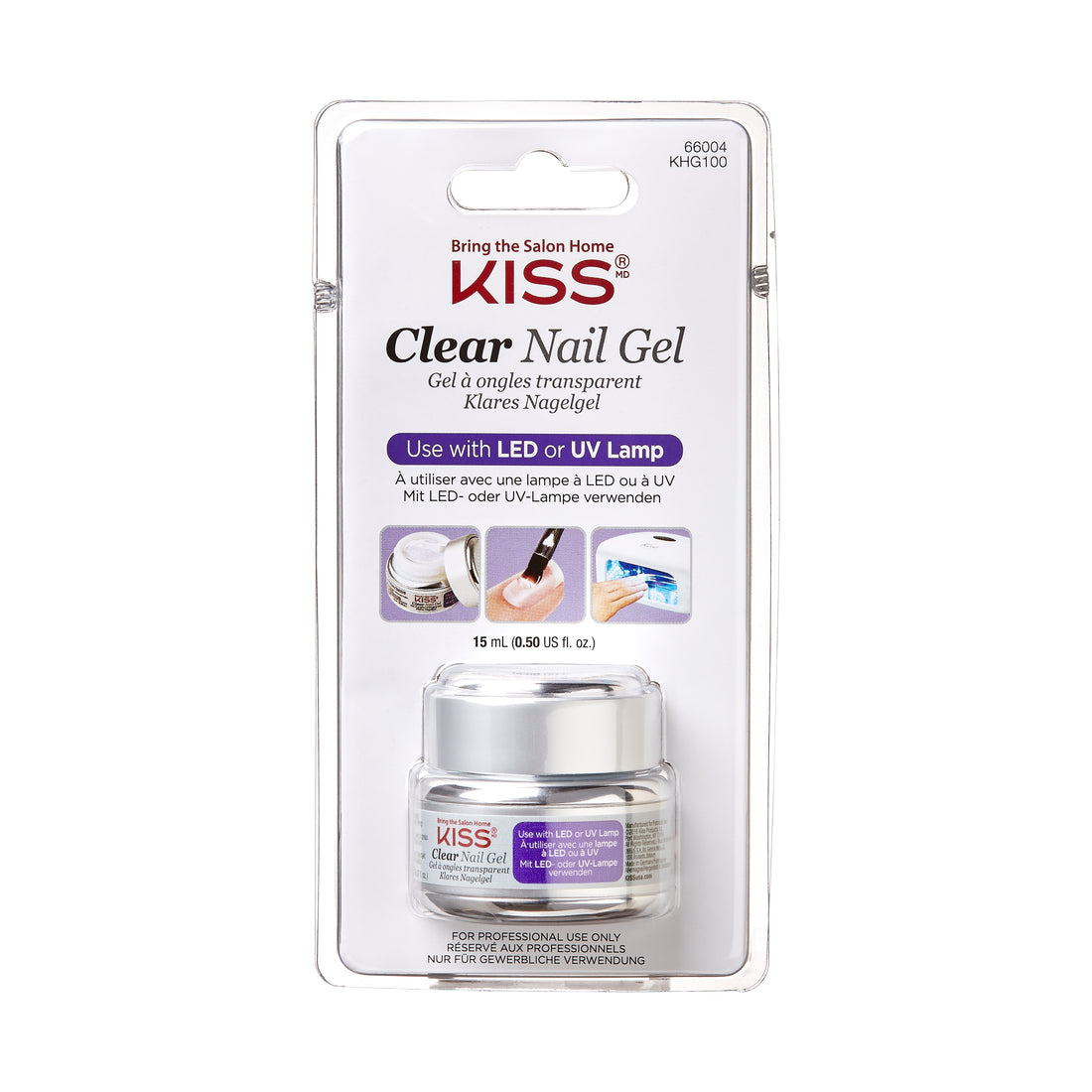 Clear Gel Nail - Use with LED or UV Lamp