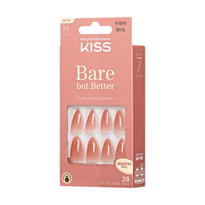 KISS Bare but Better Press On Glue Nails - Fairest Nude