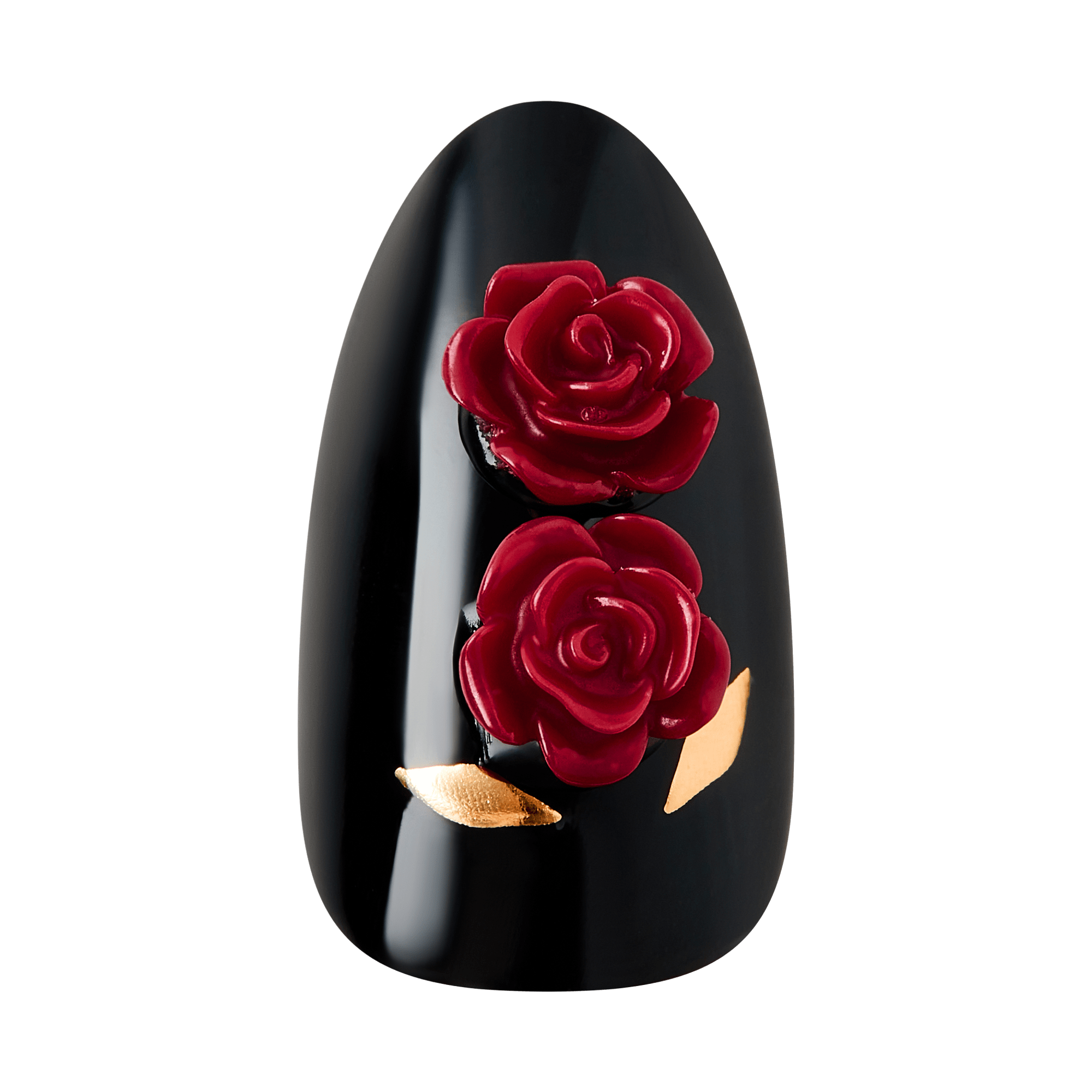 Kiss Haunt Halloween Press On Fake Glue Nails - Drop Dead Gorgeous | French Design, Black &amp; Red, Medium, Almond, Glow In The Dark