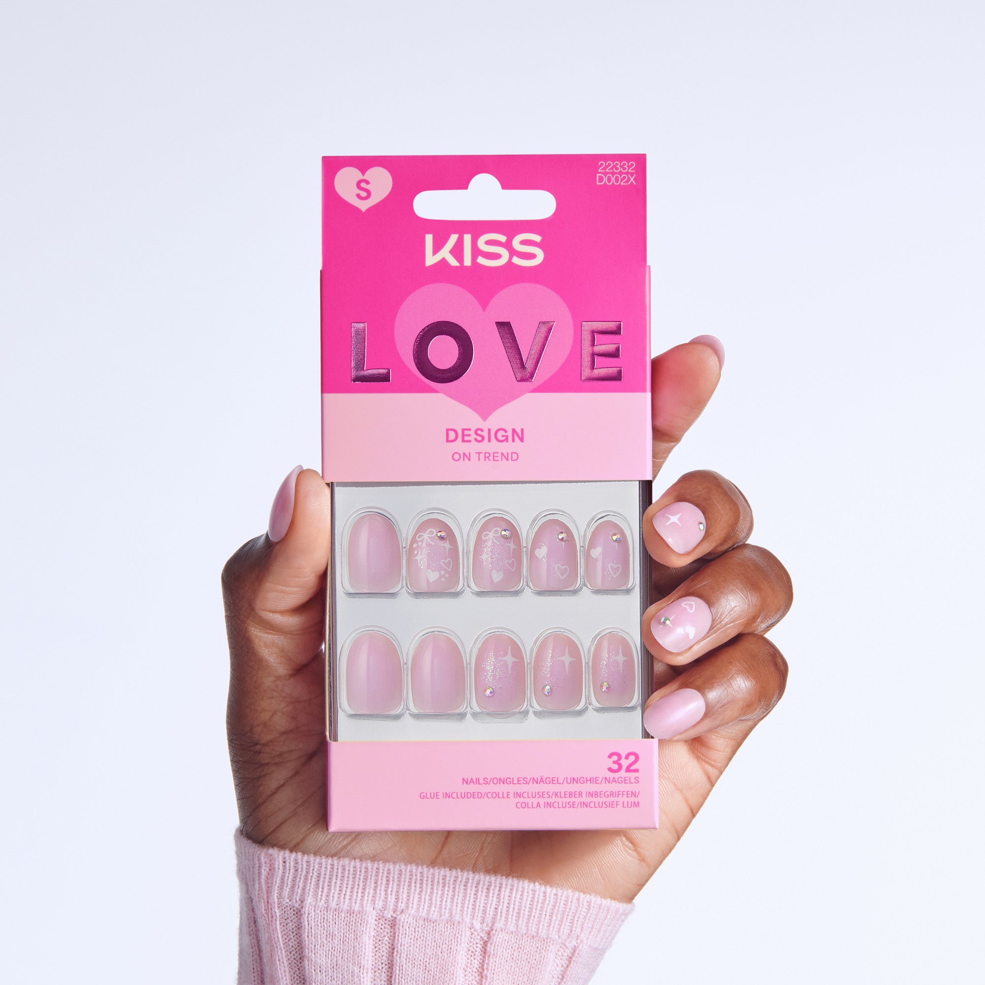 KISS LOVE Design Press On Glue Nails - Love Ever After