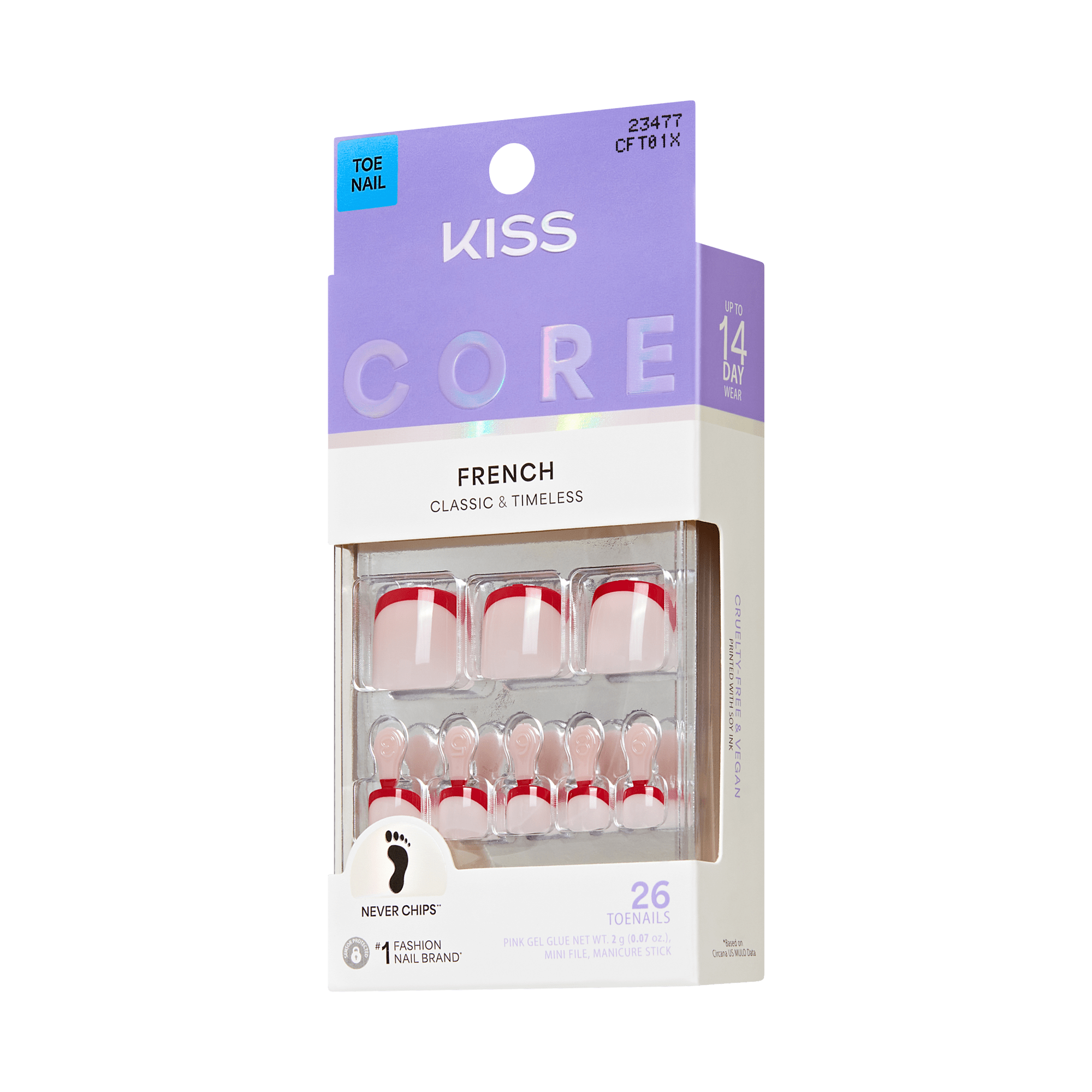 KISS Core French nail extension kit packaging on a transparent background
