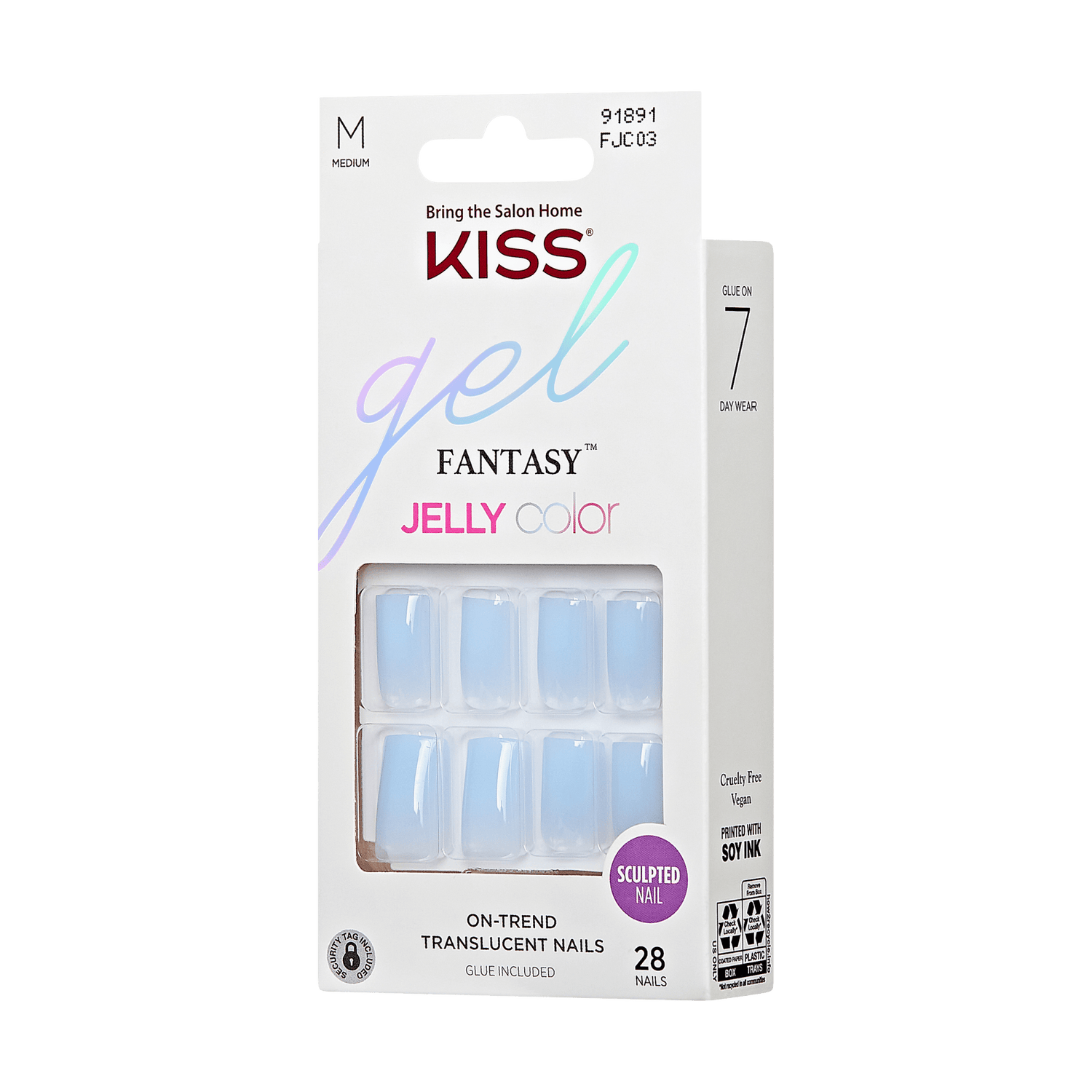 KISS Gel Fantasy Jelly Color Press On Glue Nails - Jelly Crushin
