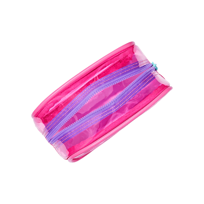 KISS GLAM Clear Cosmetic Bag - Pink