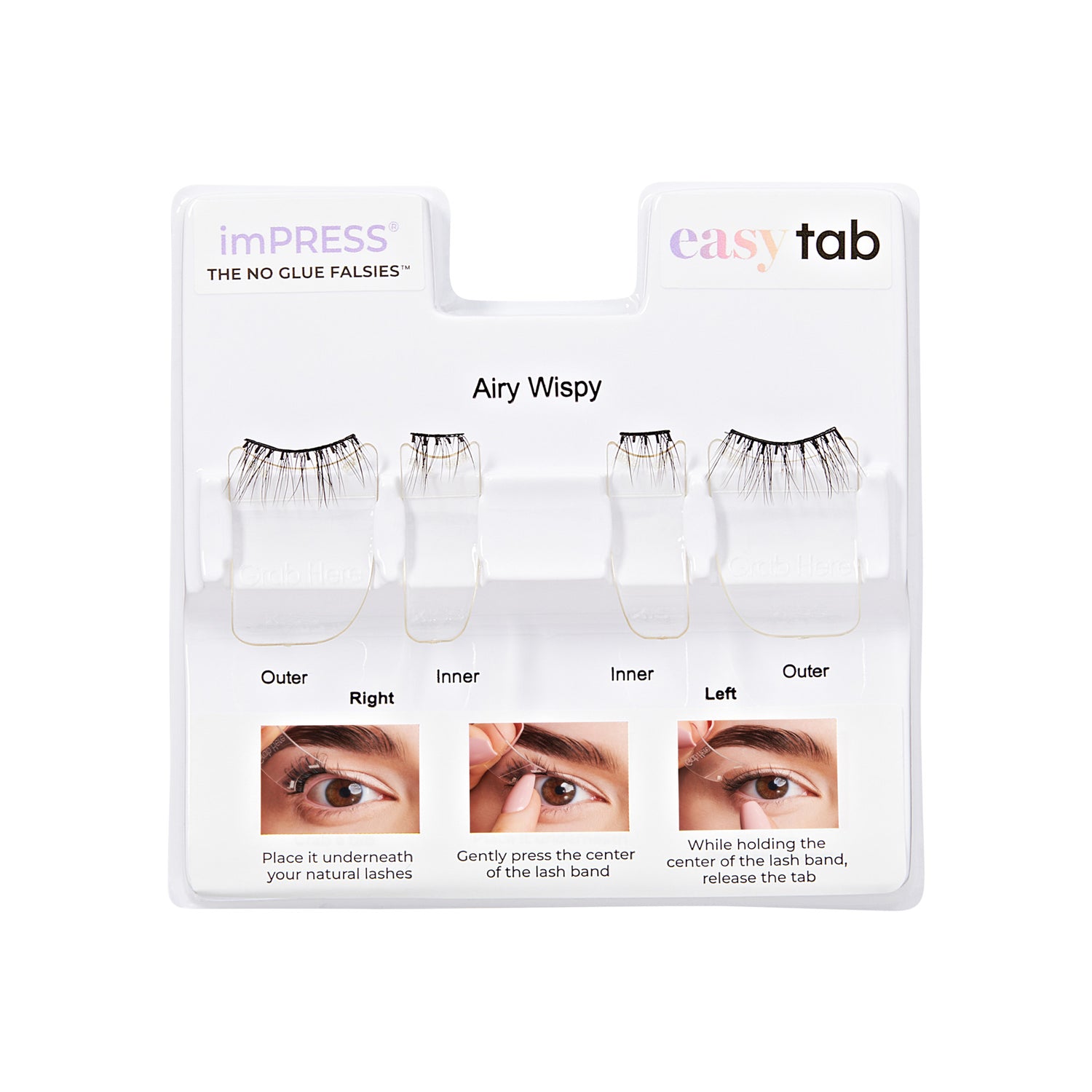imPRESS Falsies easy tab Self Adhesive Eyelashes– Airy Wispy