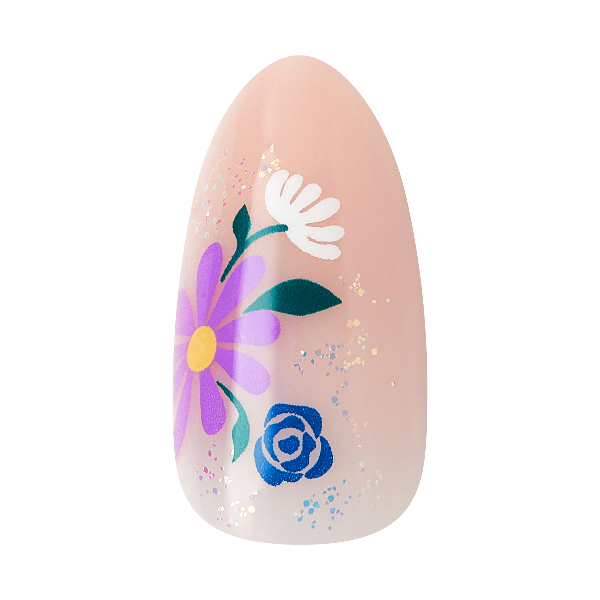 Kiss Core Design Press On Fake Glue Nails - Stay In Touch | Design, Multicolor, Medium, Almond
