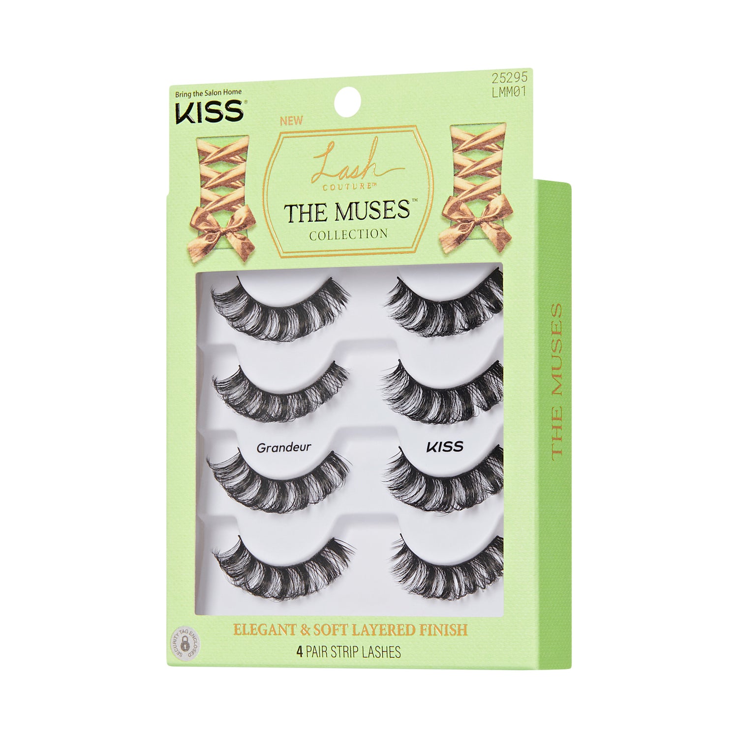 Kiss Lash Couture False Eyelashes The Muses Collection Multipack - Grandeur | 4 Pairs, Strip Lashes, 14mm