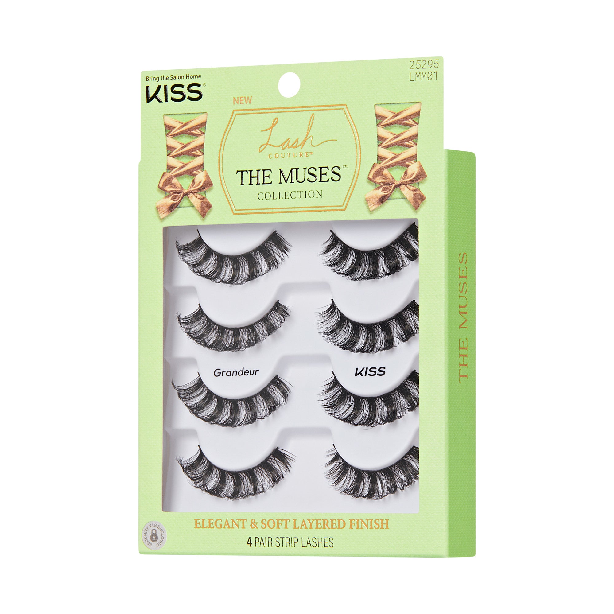Kiss Lash Couture False Eyelashes The Muses Collection Multipack - Grandeur | 4 Pairs, Strip Lashes, 14mm