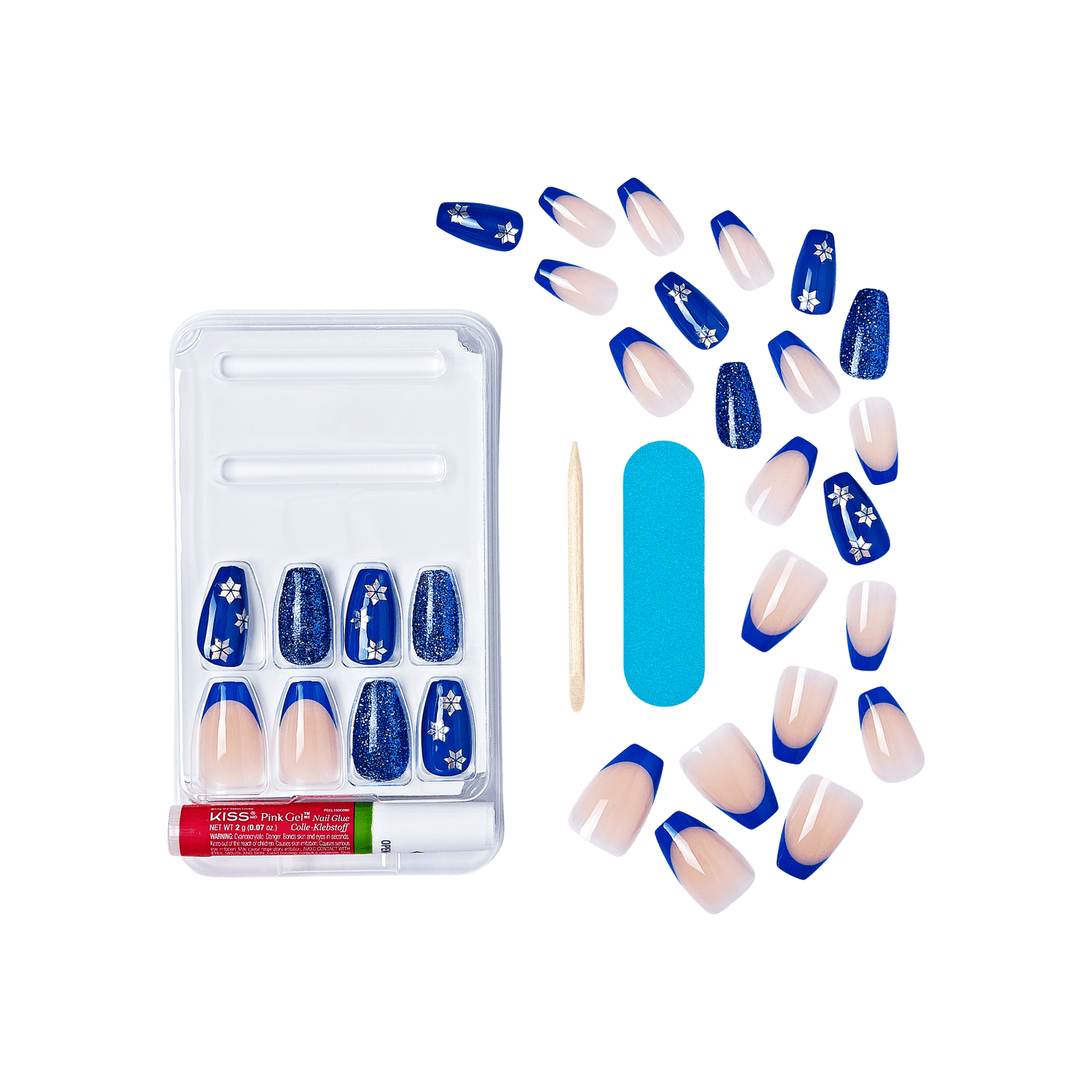 KISS Voguish Fantasy Press On Glue Nails - Daylight