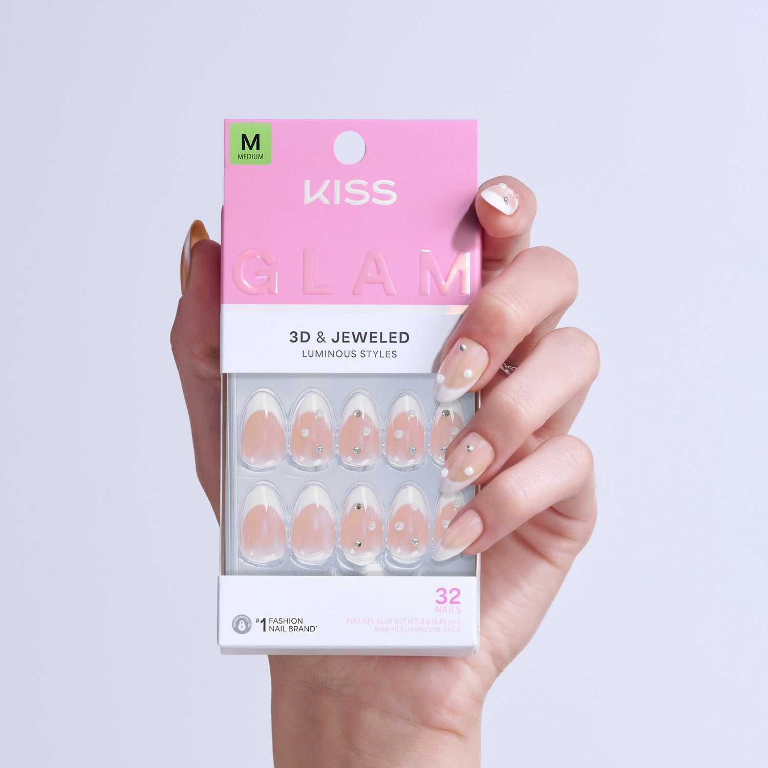 KISS GLAM 3D &amp; Jewel Press On Glue Nails  - Serendipity Awaits