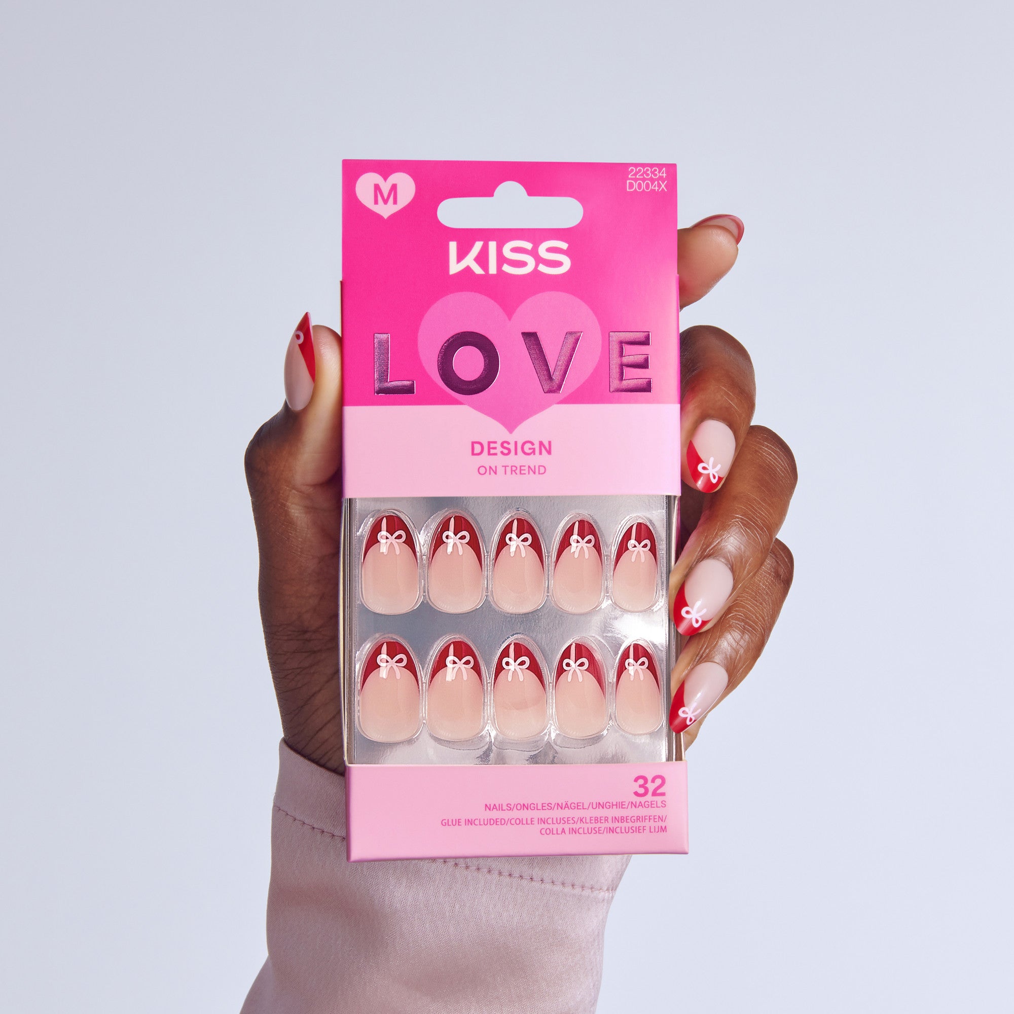 KISS LOVE Design Press On Glue Nails - Falling for Forever