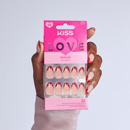KISS LOVE Design Press On Glue Nails - Falling for Forever