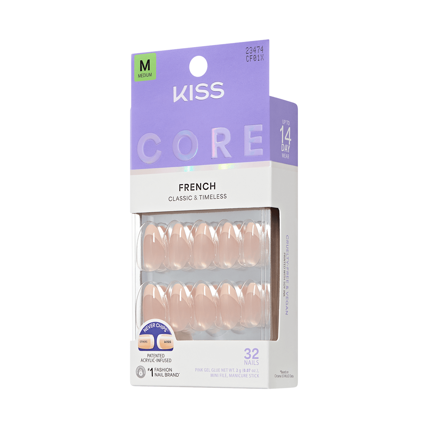 KISS CORE French Press On Glue Nails - Dancing On Clouds