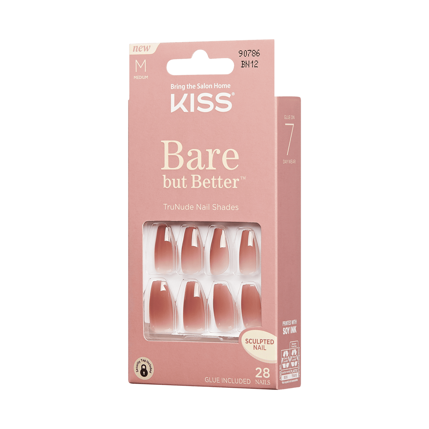 KISS Bare but Better Press On Glue Nails - Nude Lipstick
