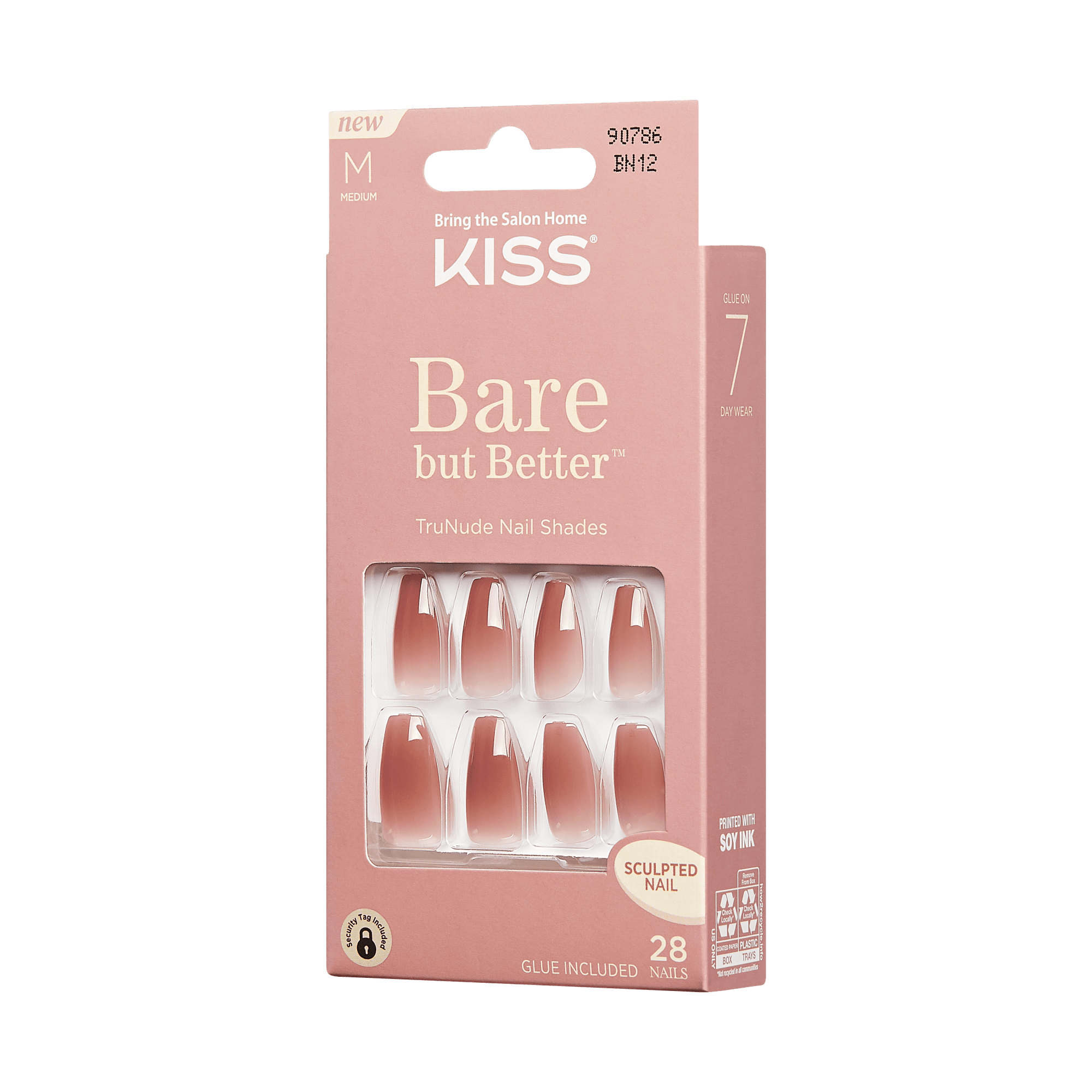 KISS Bare but Better Press On Glue Nails - Nude Lipstick