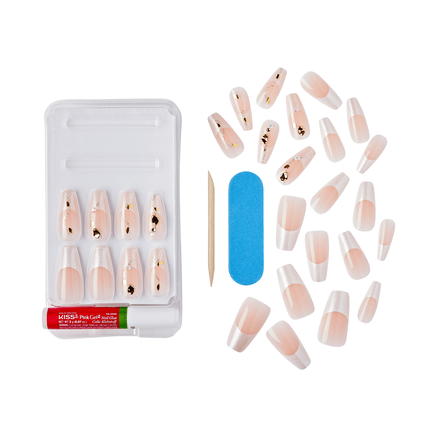 Kiss Nail Drip Press-On Glue Nails - Light Drip