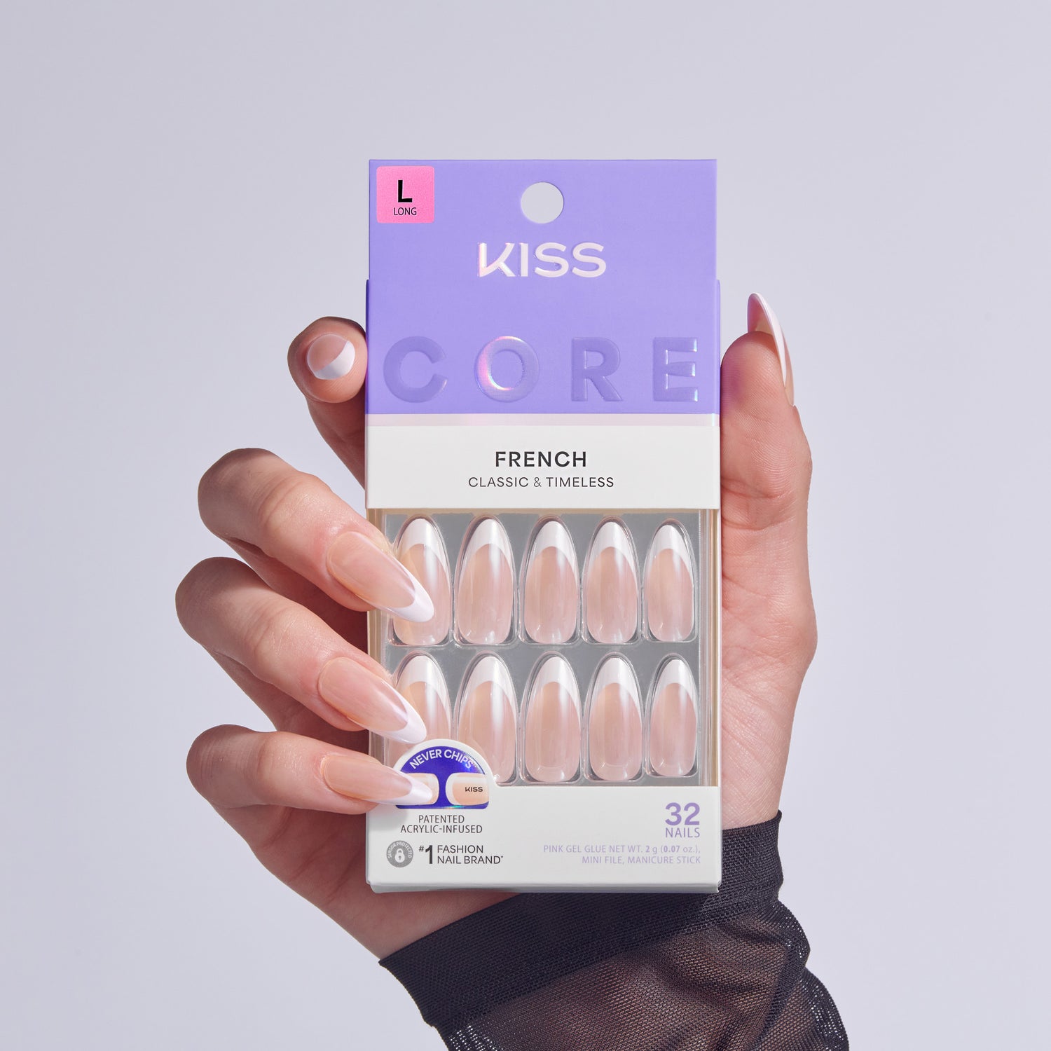 KISS CORE French Press On Glue Nails – Fascinating