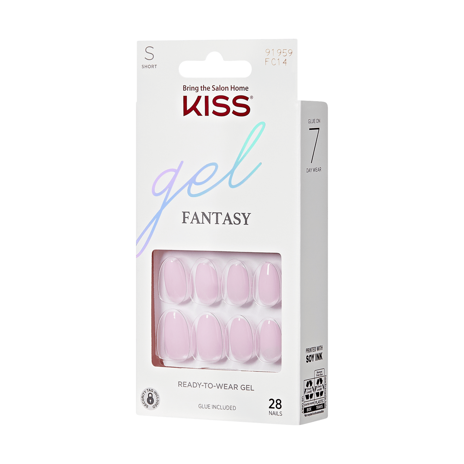 KISS Gel Fantasy Color Press On Glue Nails - Pure Love