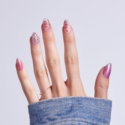 KISS LUXE Press On Glue Nails - Rose Knot