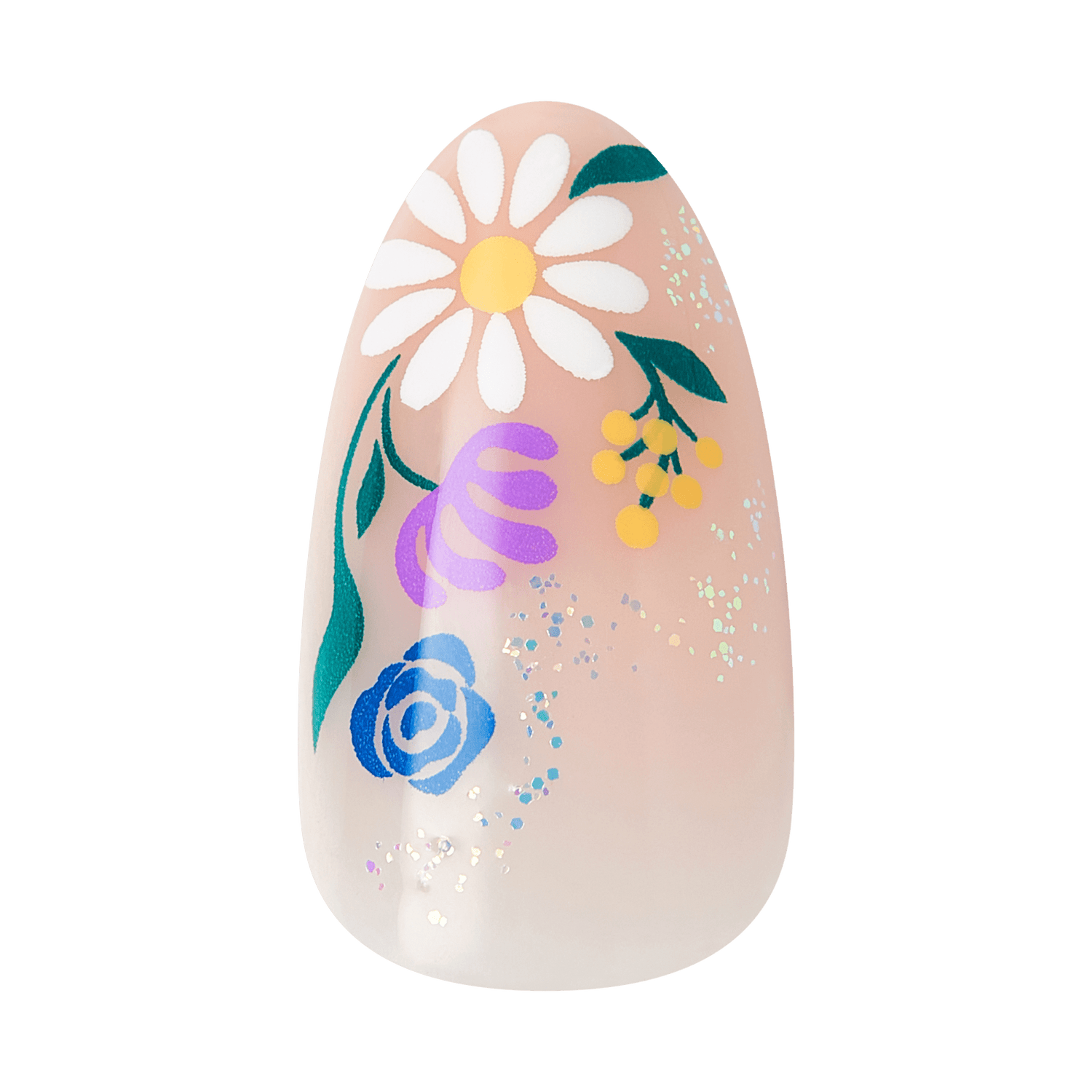 Kiss Core Design Press On Fake Glue Nails - Stay In Touch | Design, Multicolor, Medium, Almond