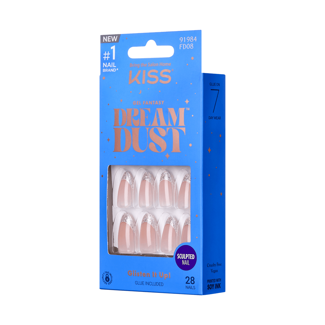 KISS Gel Fantasy Dreamdust Press On Glue Nails - Sugar Rush