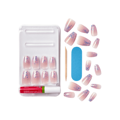 KISS Gel Fantasy Press On Glue Nails - Winter Sparks