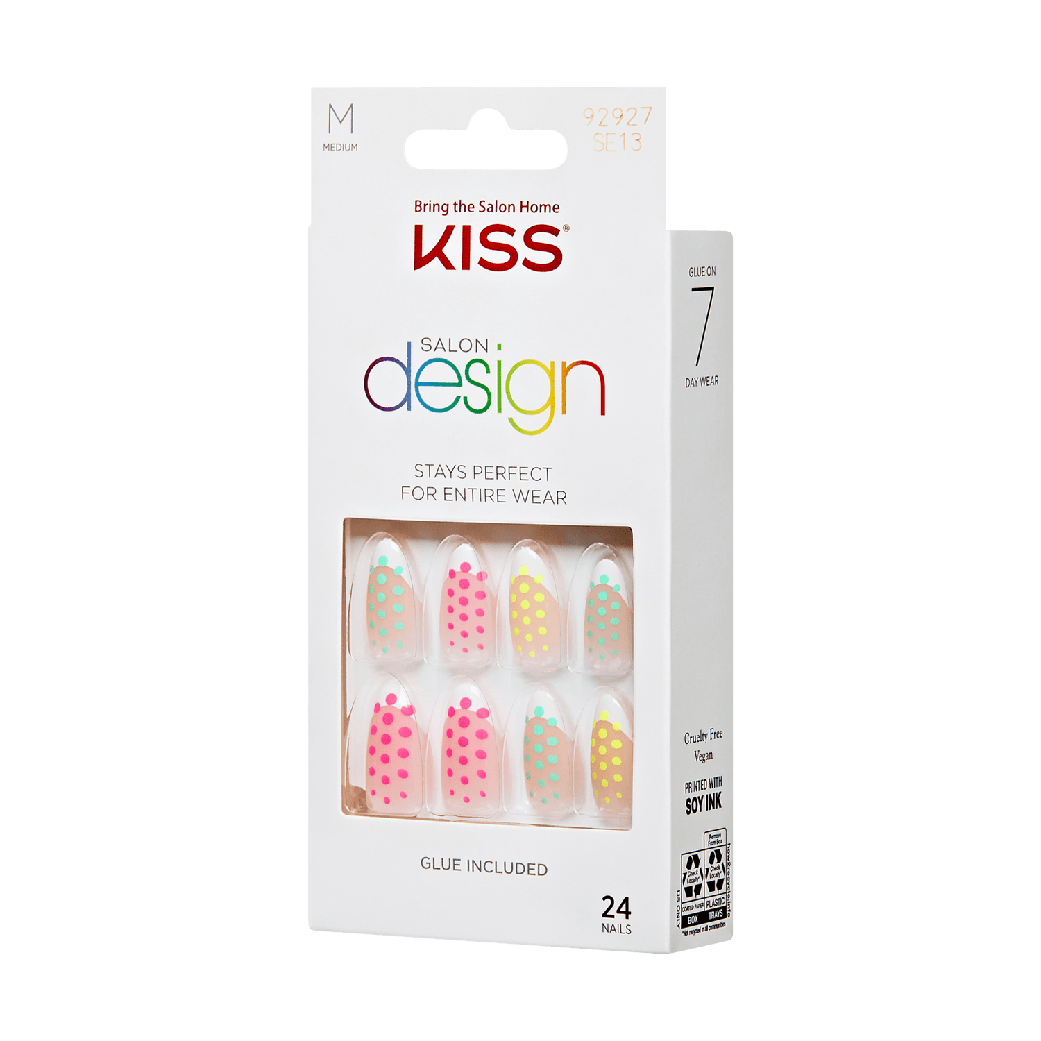 KISS Salon Design Press On Glue Nails - Snooze