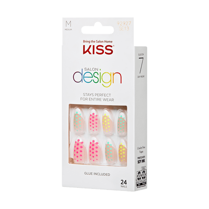 KISS Salon Design Press On Glue Nails - Snooze