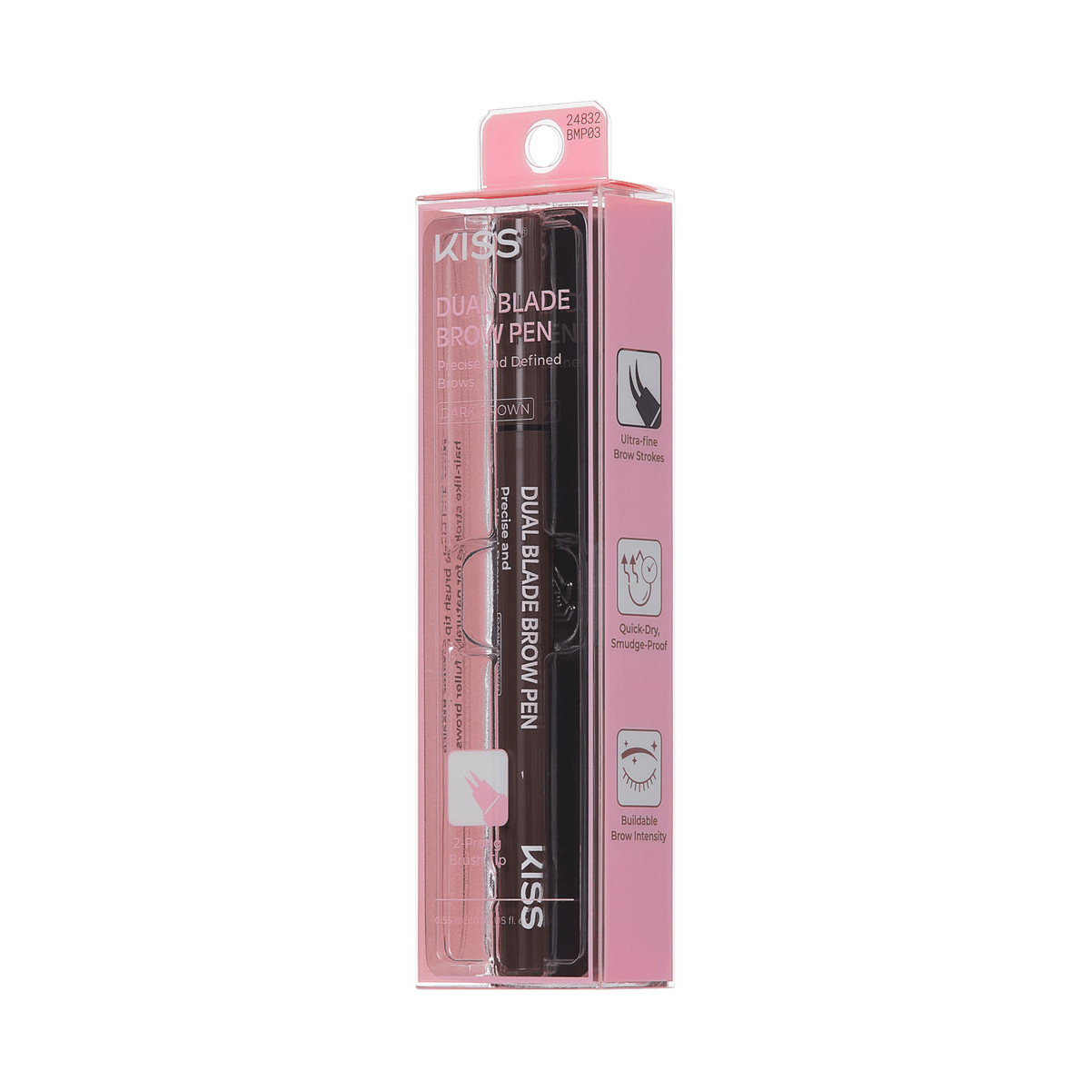 Kiss Dual Blade Brow Pen - Dark Brown | Smudge Free