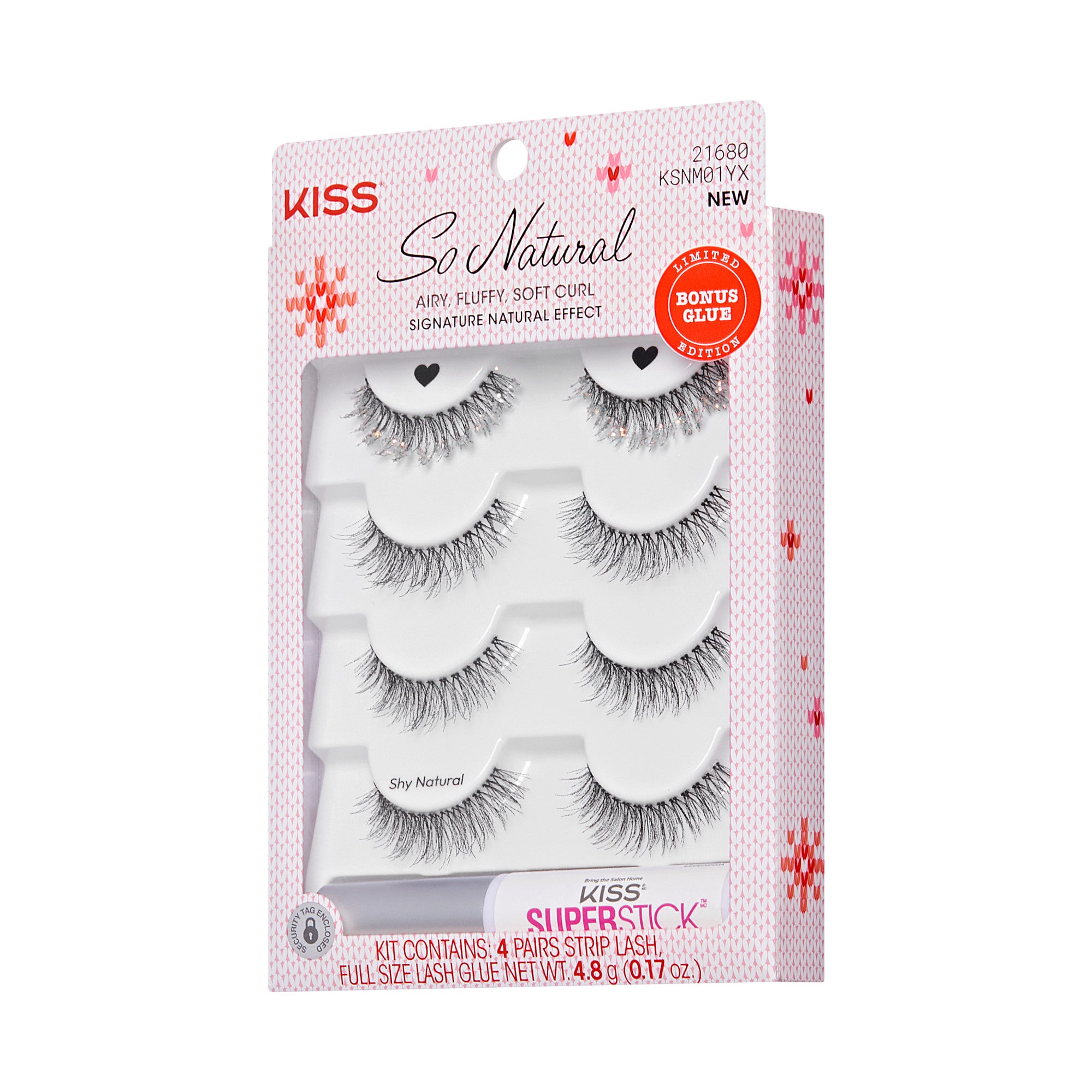 Kiss So Natural Holiday False Eyelashes - Shy Natural | 4 Pairs