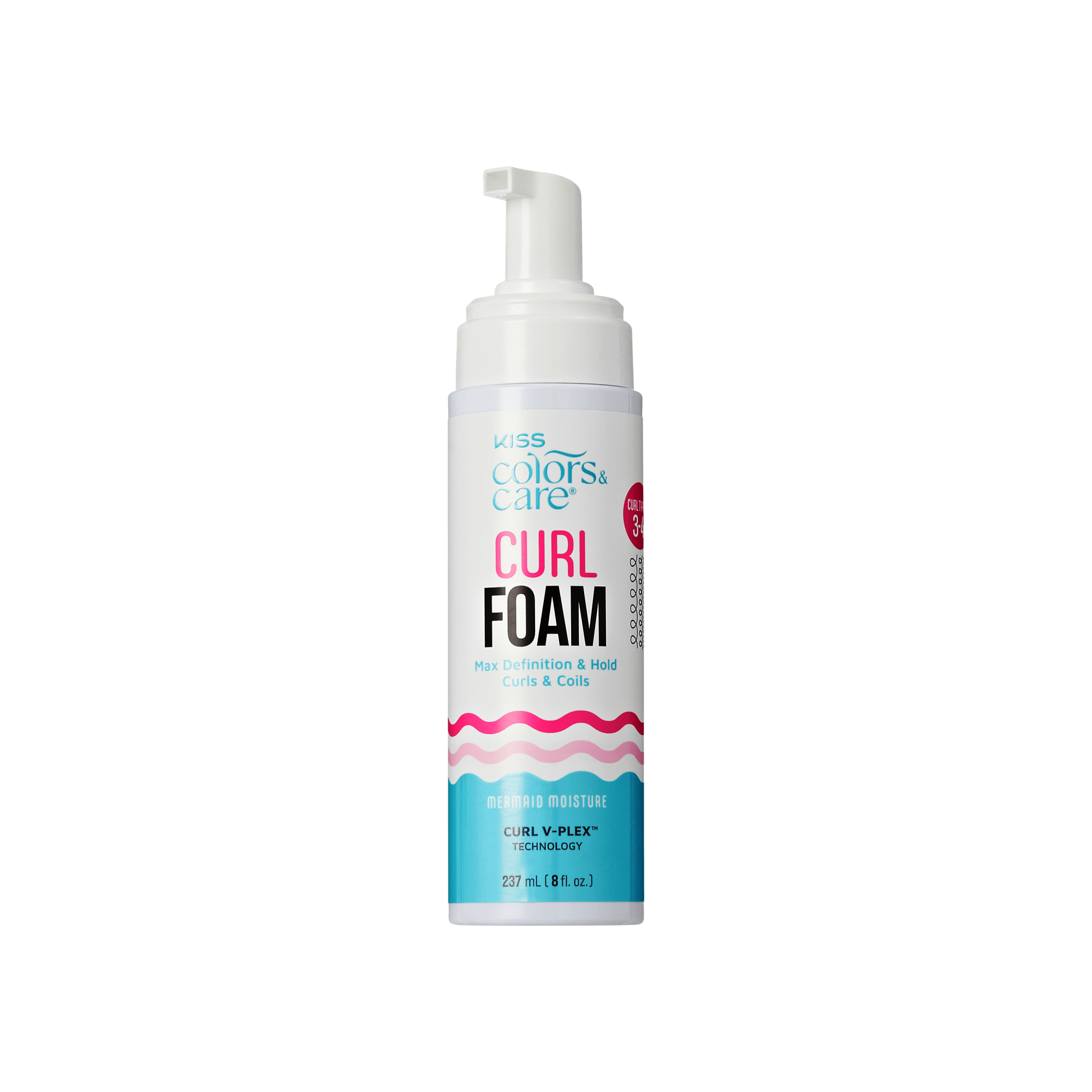 KISS Colors &amp; Care Curl Foam - Max Definition &amp; Hold, 237 mL bottle