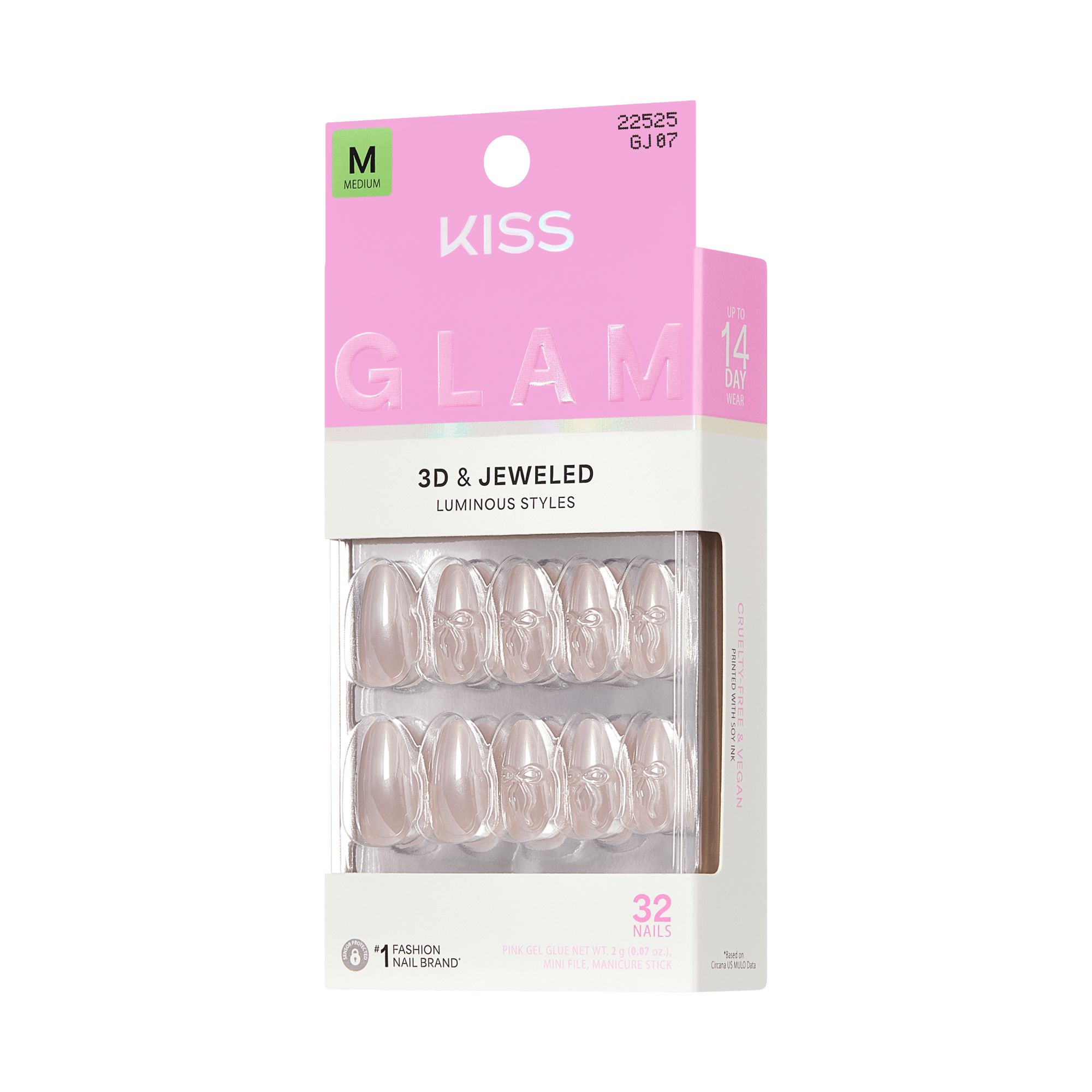 KISS GLAM 3D &amp; Jewel Press On Glue Nails  - Ripple