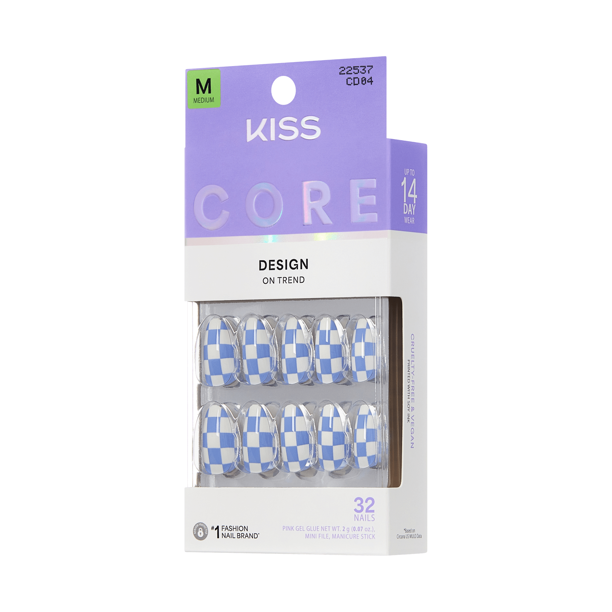 KISS CORE Design Press On Glue Nails - Credit