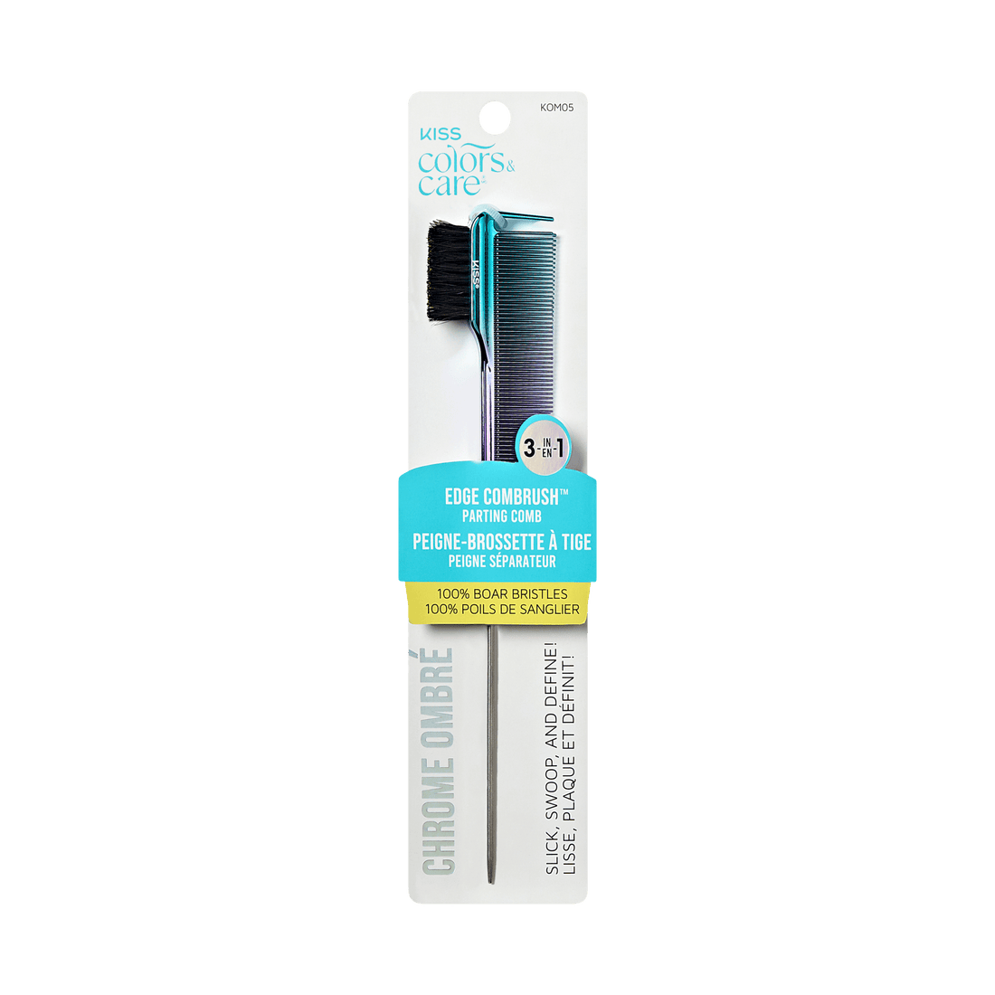 KISS Colors &amp; Care 3-in-1 Ombre Chrome Edge Combrush