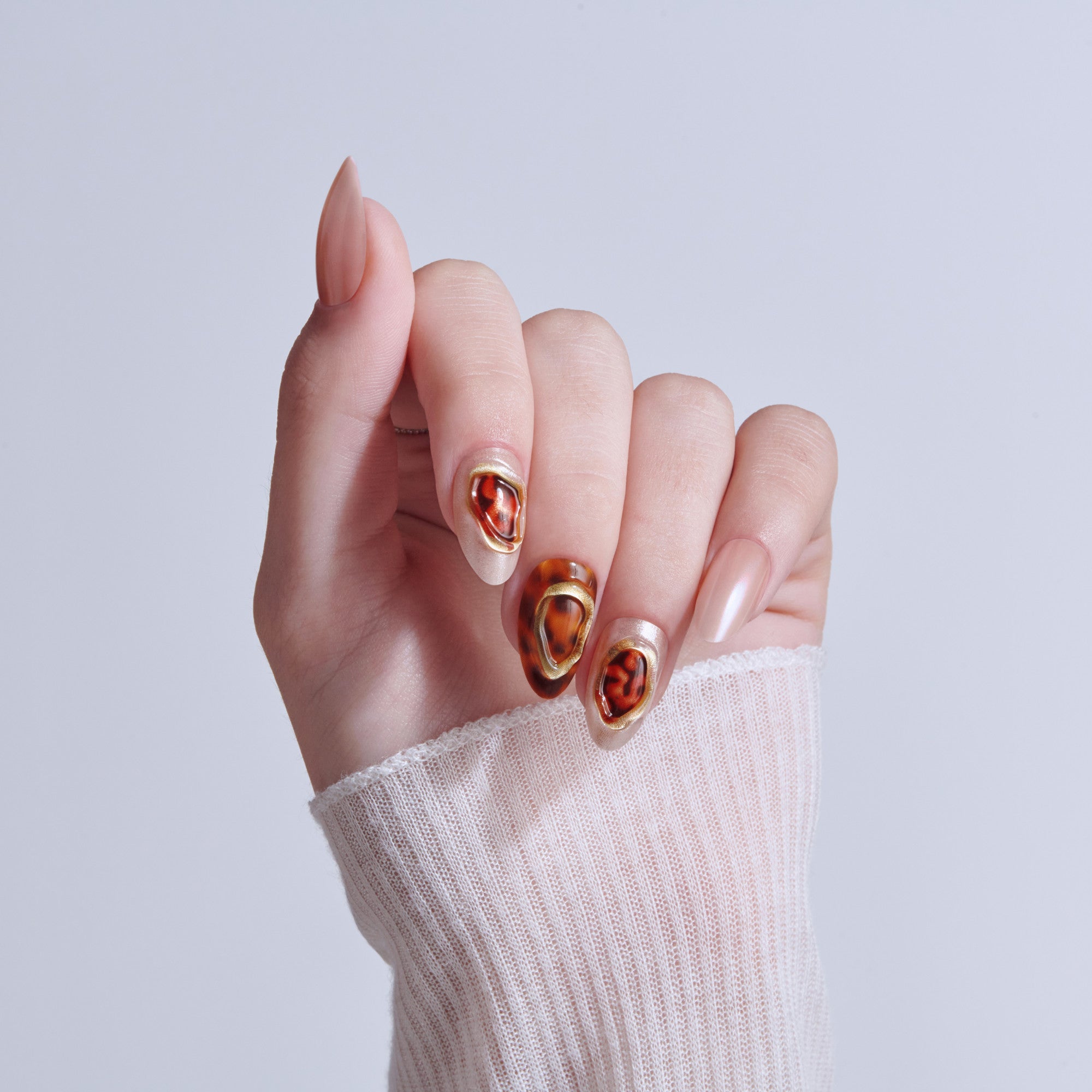 Kiss Nail Drip Press On Fake Glue Nails - Lively Whisper | 3D