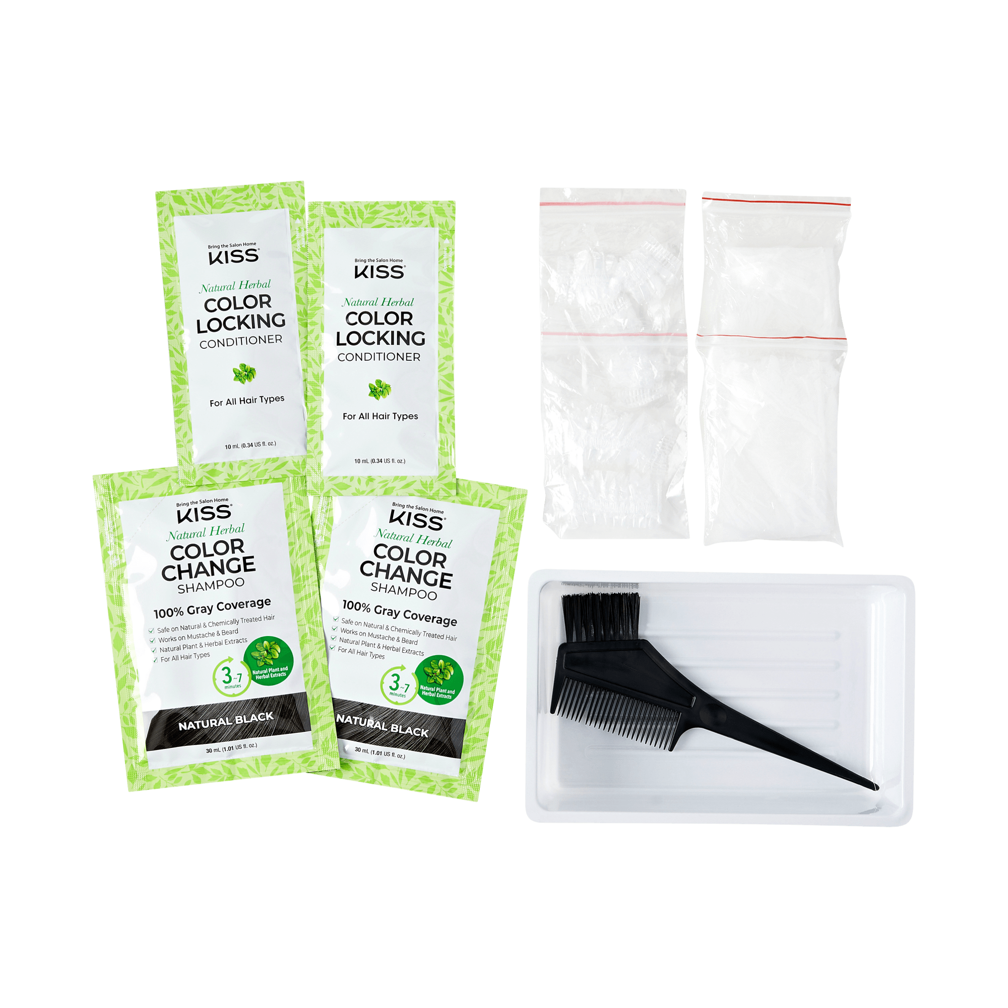 KISS Color Change Permanent Shampoo Dye - Natural Black