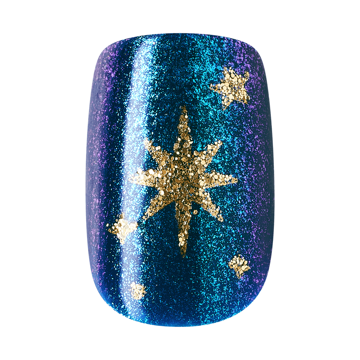 Kiss Merry Holiday Press On Fake Glue Nails - Wrapped In Warmth | Design, Blue, Short, Squoval