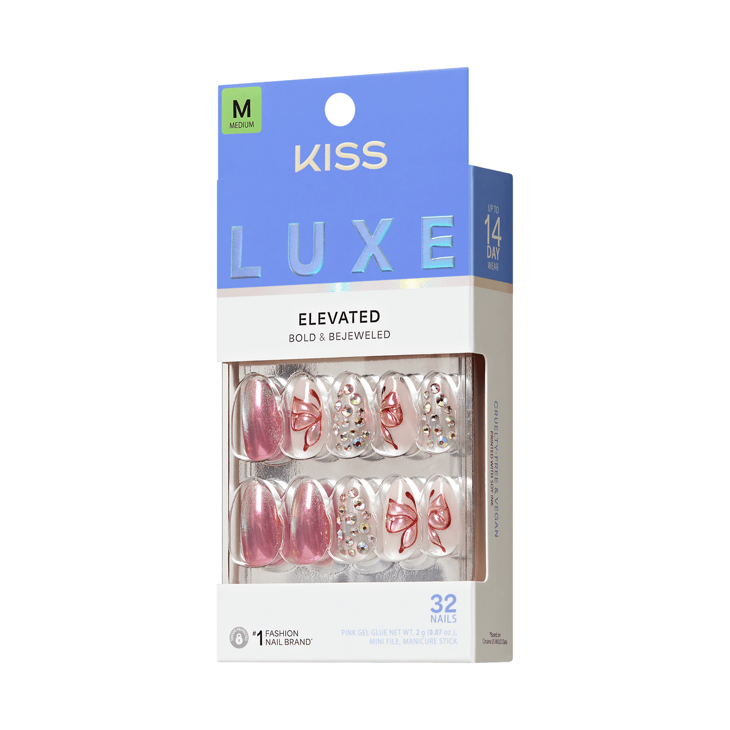 KISS LUXE Press On Glue Nails - Rose Knot