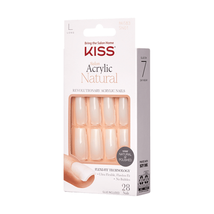 KISS Salon Acrylic Natural Press On Glue Nails - Bareskinned