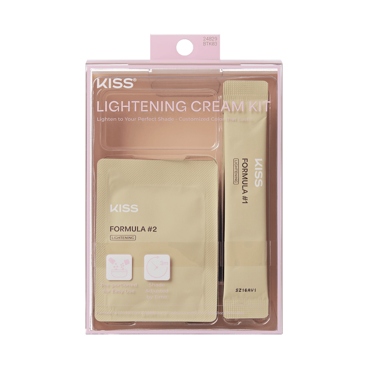 Kiss Lightening Cream Kit - Blonde | Starter Kit,  8 Pre-Measured Pouches, Eyebrow Brush
