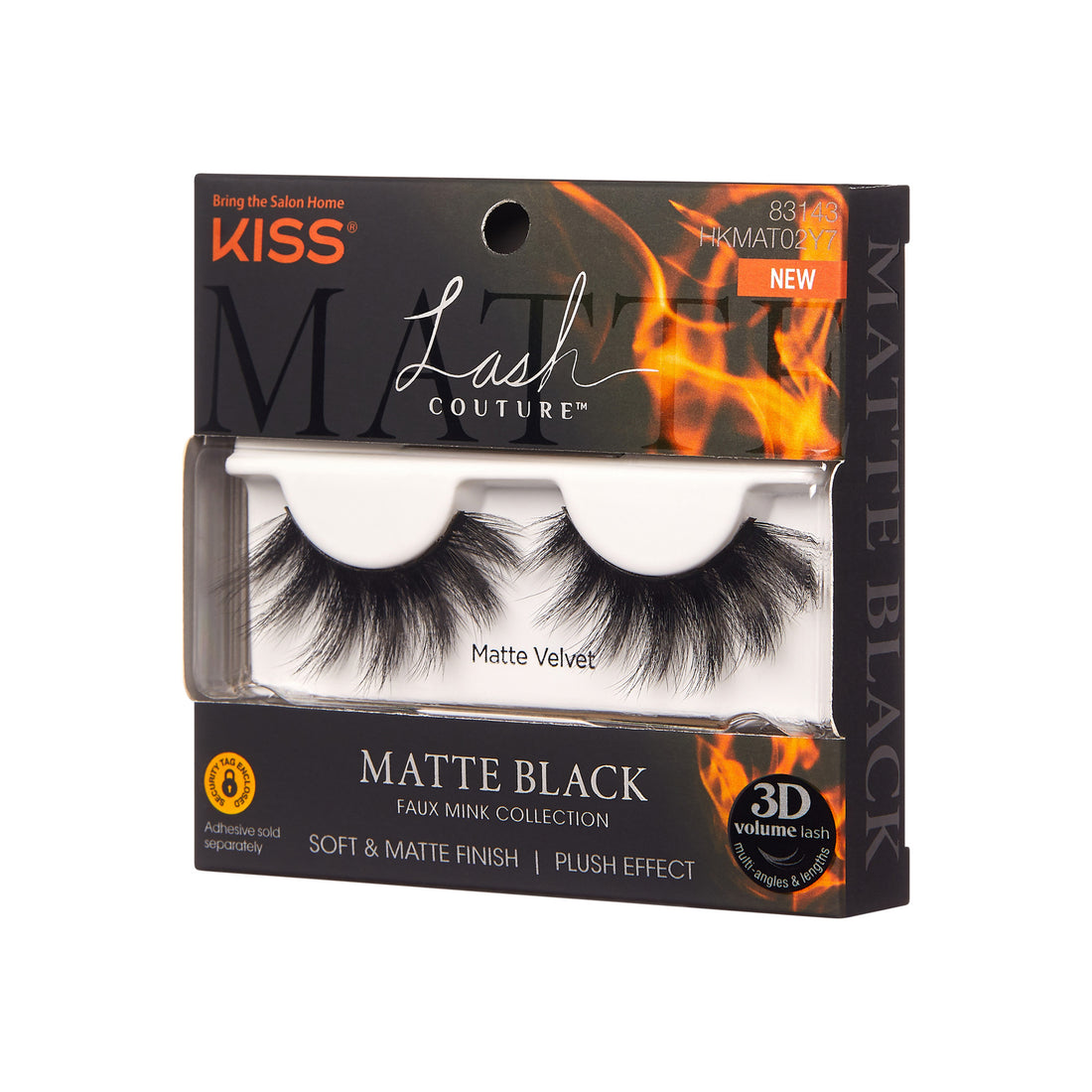 KISS Lash Couture Matte Black Faux Mink lashes in Matte Velvet style packaging