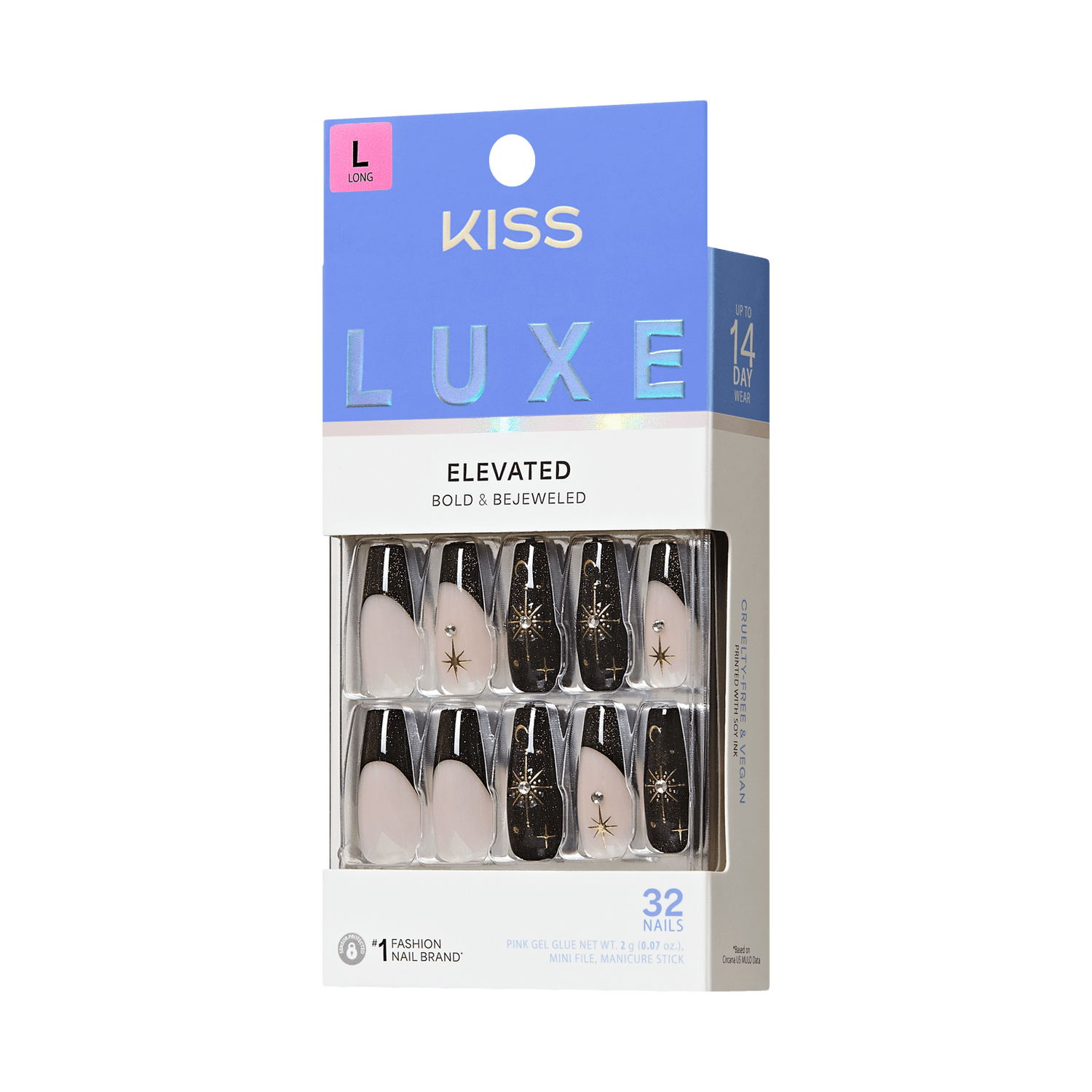 KISS LUXE Press On Glue Nails - Luna Ivy
