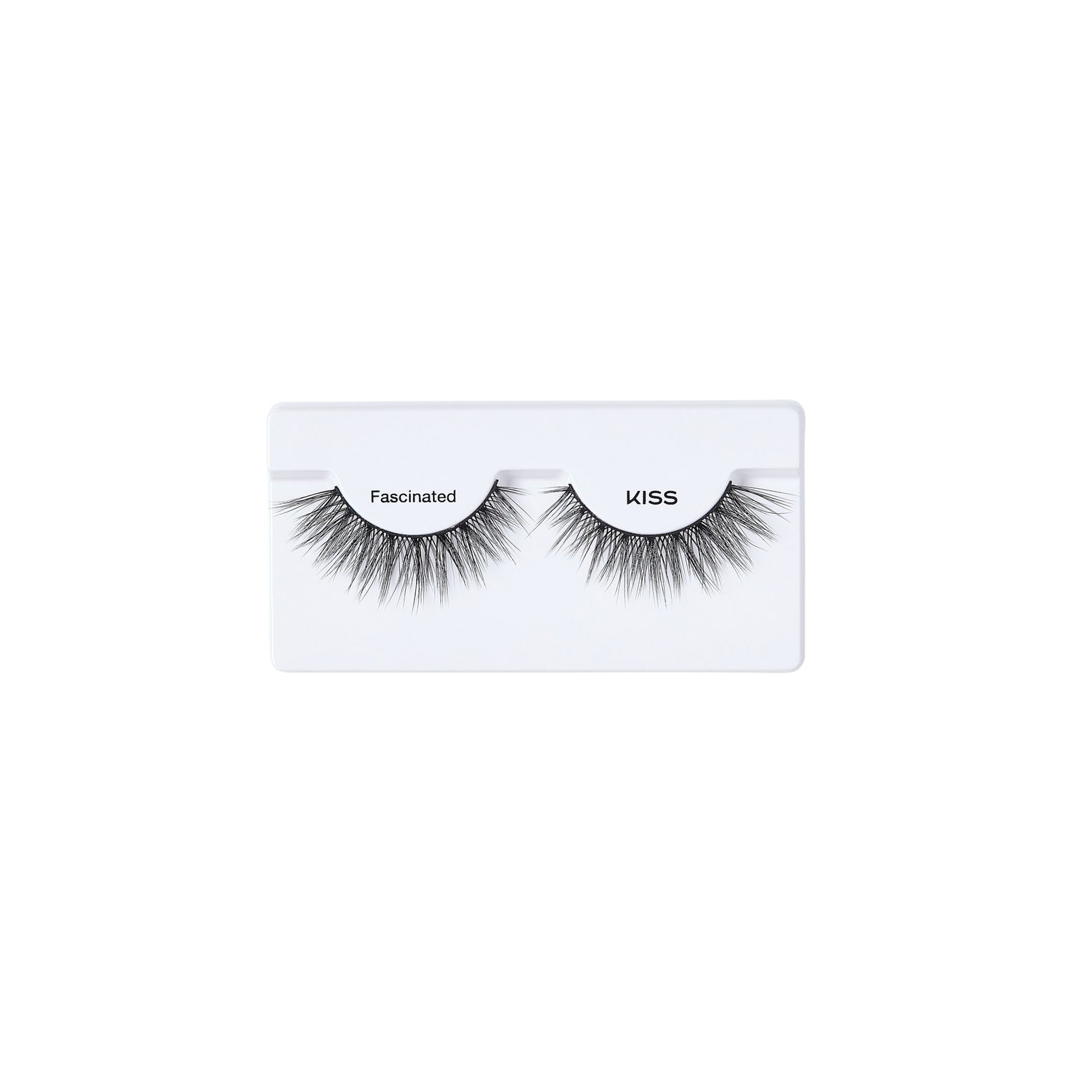 KISS Fascinated false eyelashes on white packaging