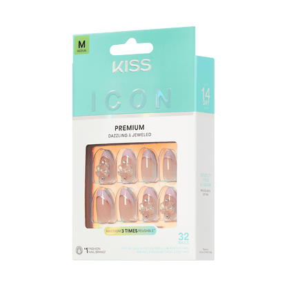 KISS ICON Press On Glue Nails - Vibrant