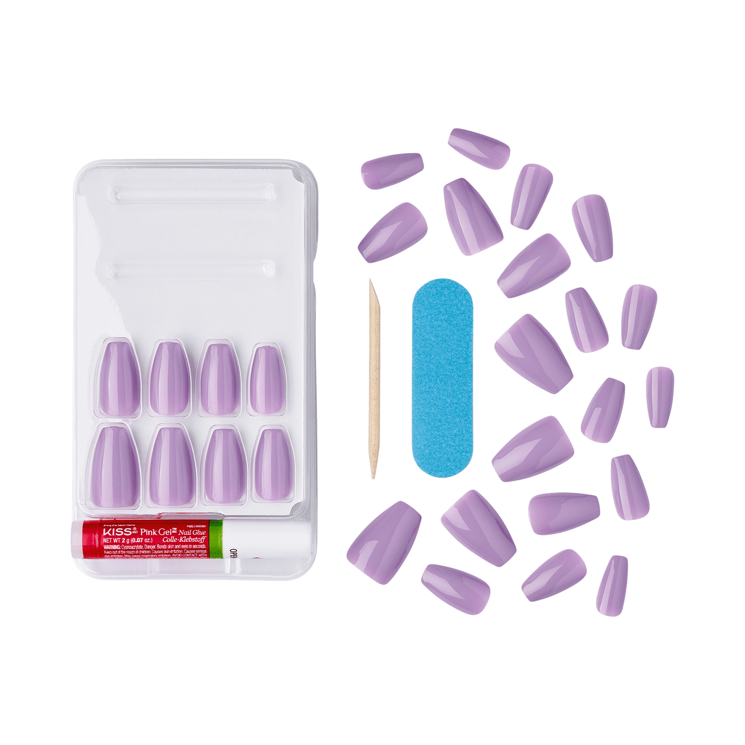 KISS Gel Fantasy Color Press On Glue Nails - Read or Lead