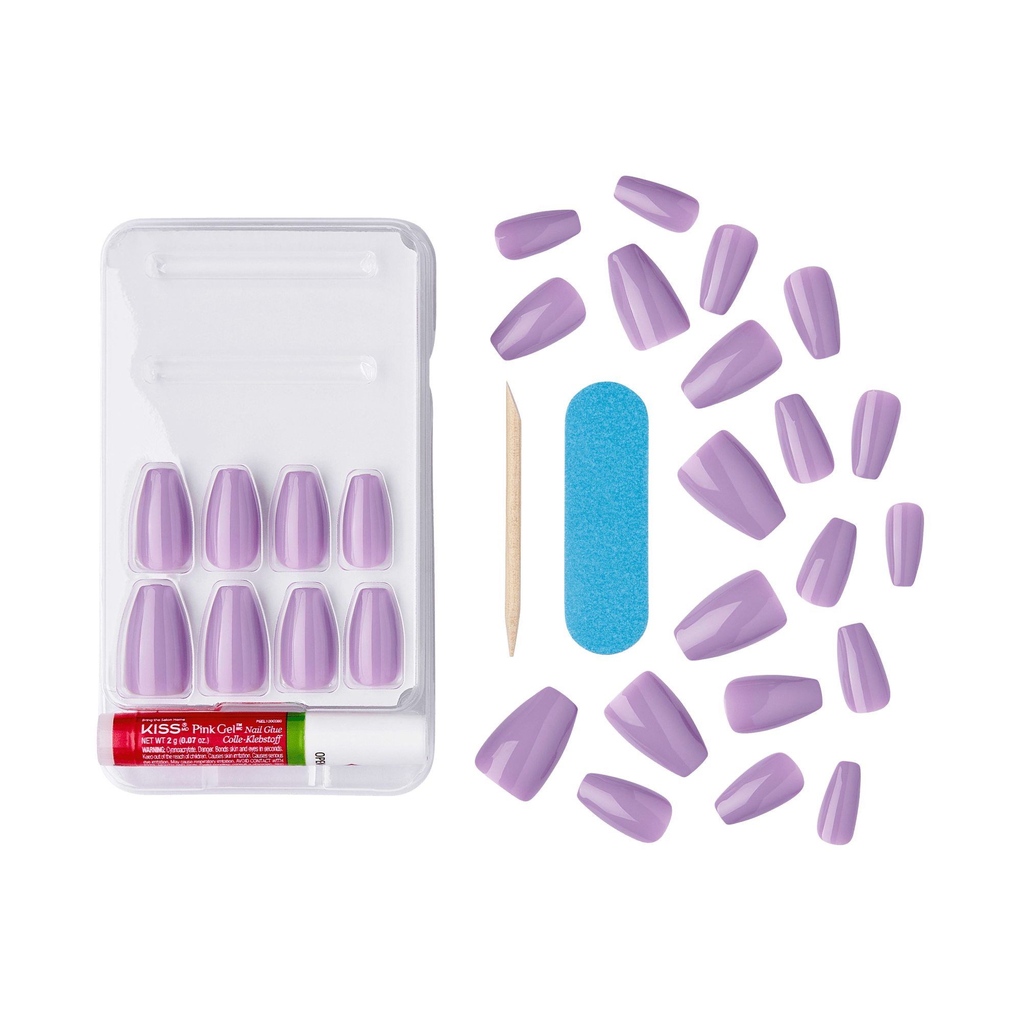 KISS Gel Fantasy Color Press On Glue Nails - Read or Lead