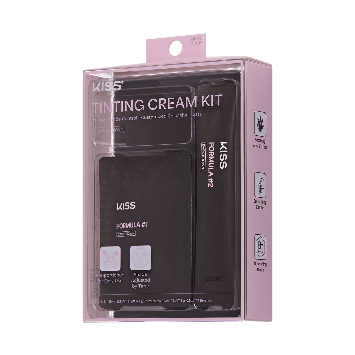 Kiss Tinting Cream Kit - Dark Brown | Starter Kit,  8 Pre-Measured Pouches, Eyebrow Brush