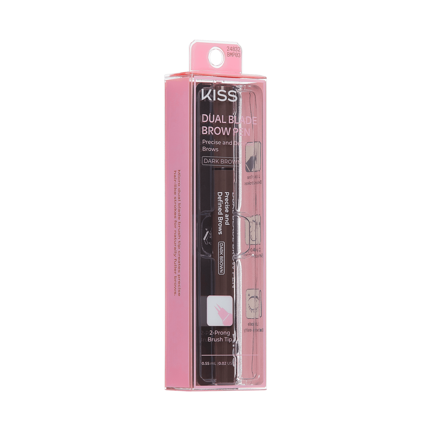 Kiss Dual Blade Brow Pen - Dark Brown | Smudge Free