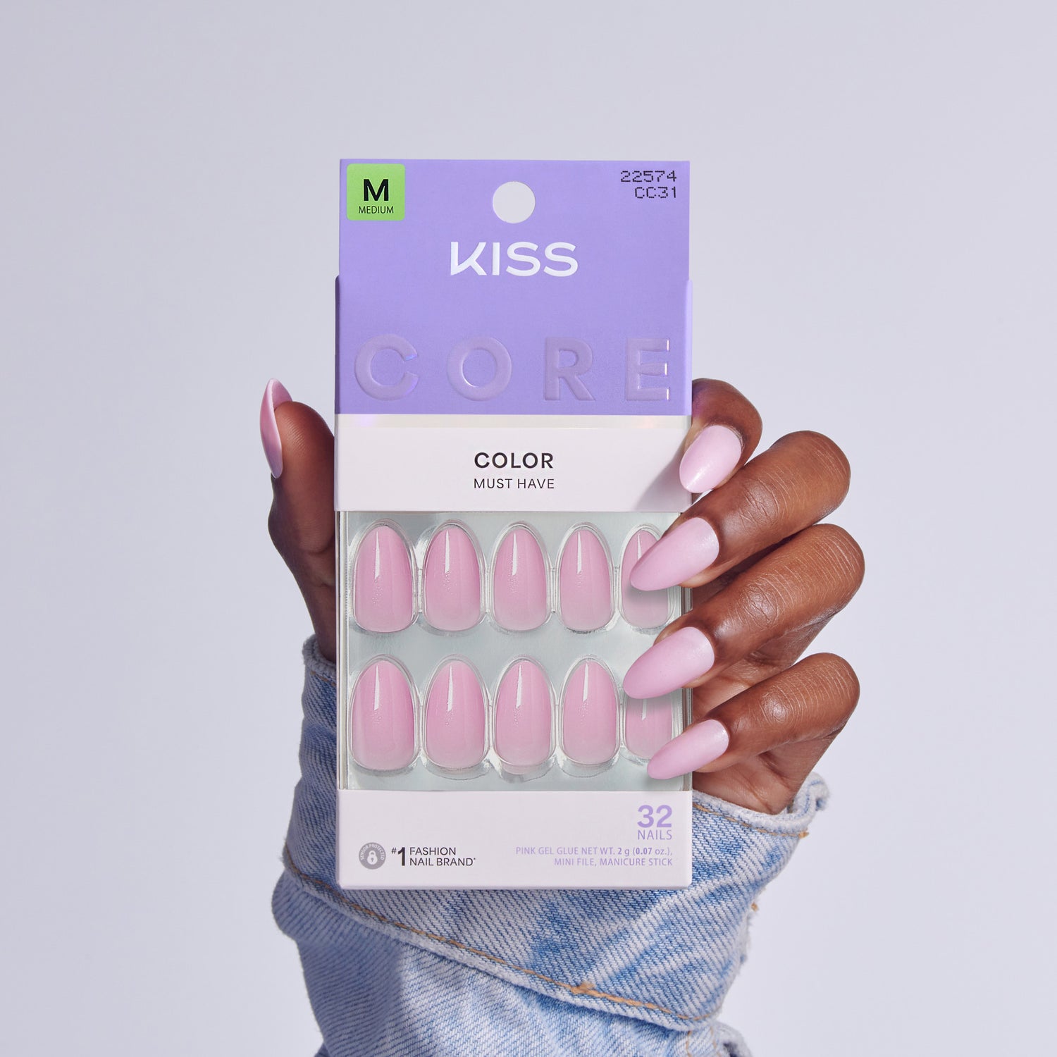 KISS CORE Color Press On Glue Nails - Lilt