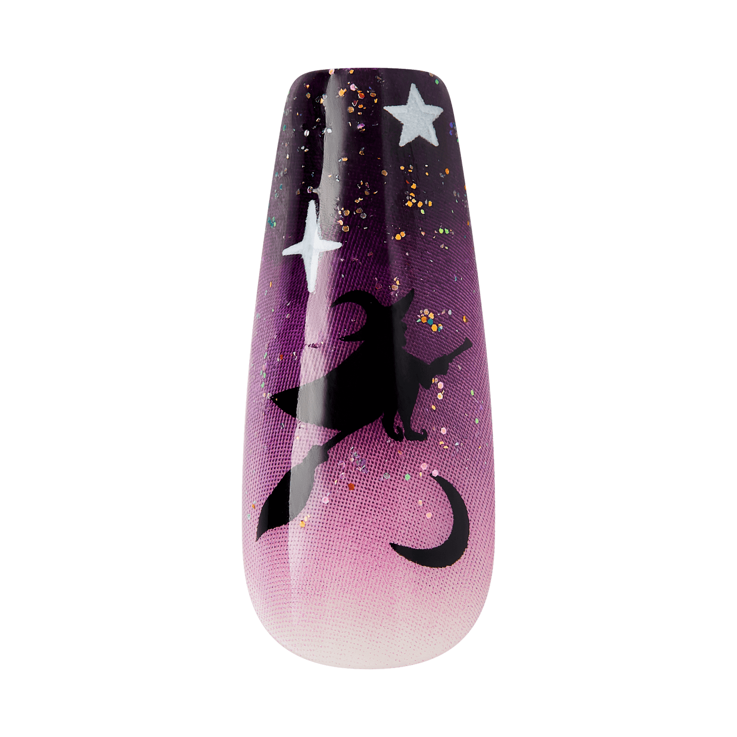 Kiss Haunt Halloween Press On Fake Glue Nails - After Dark | Design, Purple, Long, Coffin, Glow In The Dark