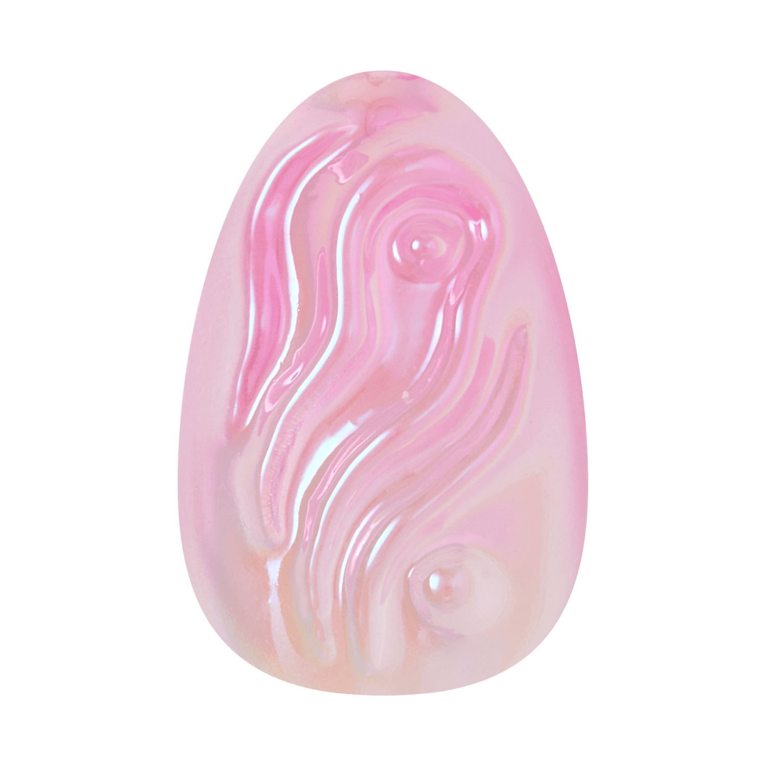 Kiss Glam Jeweled Press On Fake Glue Nails - Starry Chiffon | 3D &amp; Jeweled Design, Pink, Short, Almond